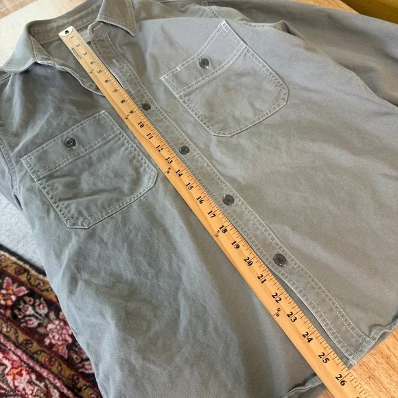 Everlane Canvas Cotton Relaxed Shirt Mens Size M Grey Button Up Workwear - Picture 8 of 9
